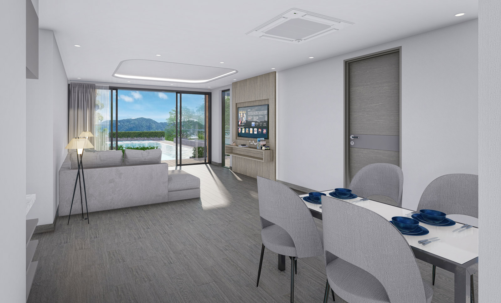 Interior view of Deluxe 2-Bedroom Sea View Condo – Coral Beach Oceanview Resort Patong