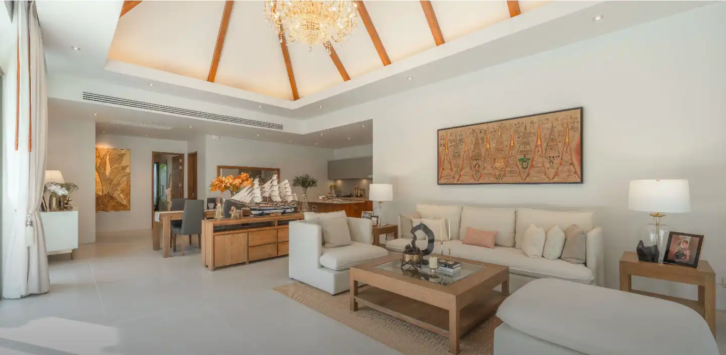 Exterior view of 3-Bedroom Anchan Indigo Villa for Sale near Layan Beach