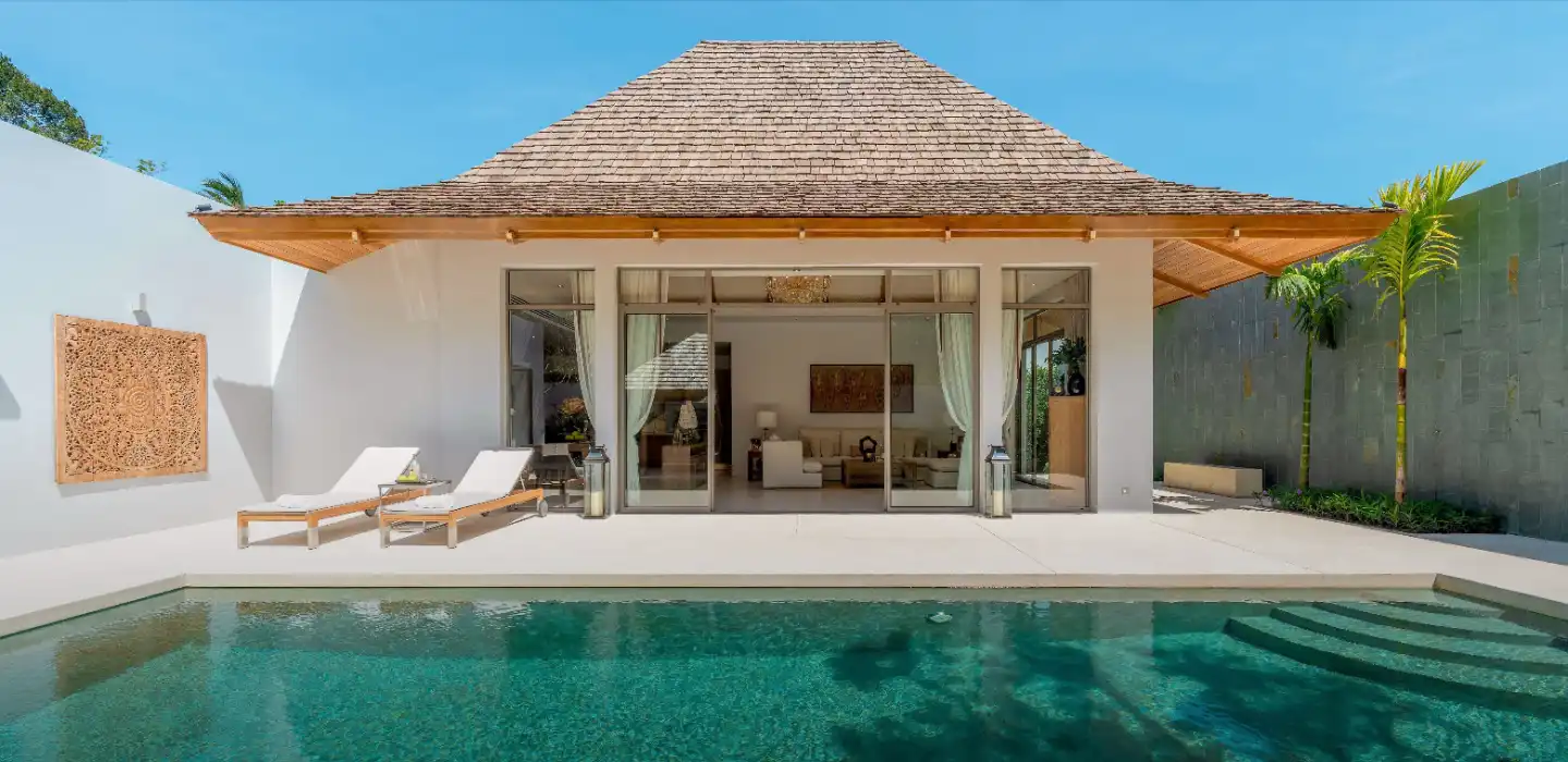 Exterior view of 3-Bedroom Anchan Indigo Villa for Sale near Layan Beach