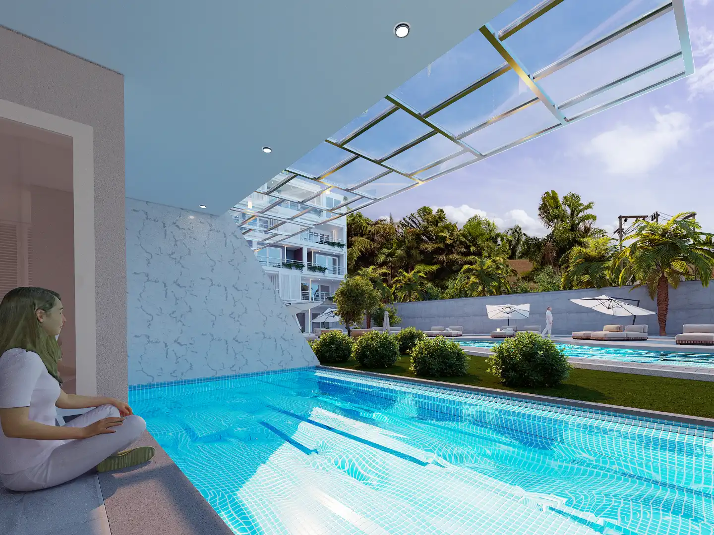 Interior view of 2 Bedroom Condo with Private Swimming Pool at Babylon Sky Garden II - Type D