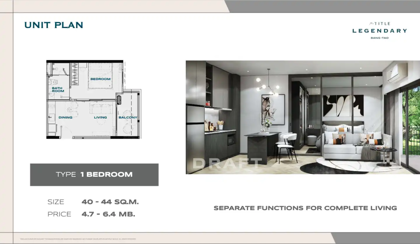 Interior view of The Title Legendary - One Bedroom