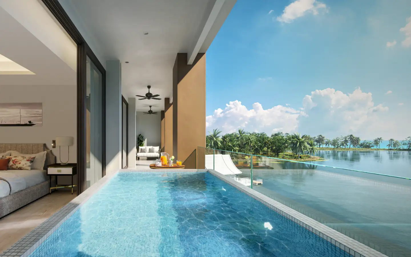 Interior view of Beachfront 2 Bedroom Sea View Penthouse for Sale in Angsana Oceanview Residences