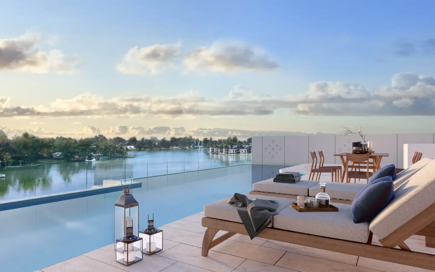 Interior view of Beachfront 3 Bedroom Sea View Penthouse for Sale in Angsana Oceanview Residences