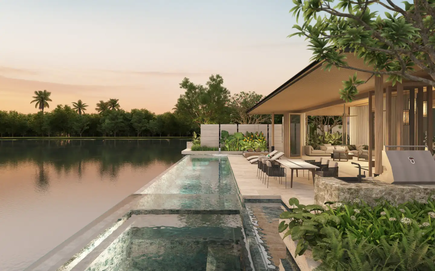 Interior view of Beachfront 5-Bedroom Villa for Sale in Banyan Tree Grand Residences Lagoon Pool Villas