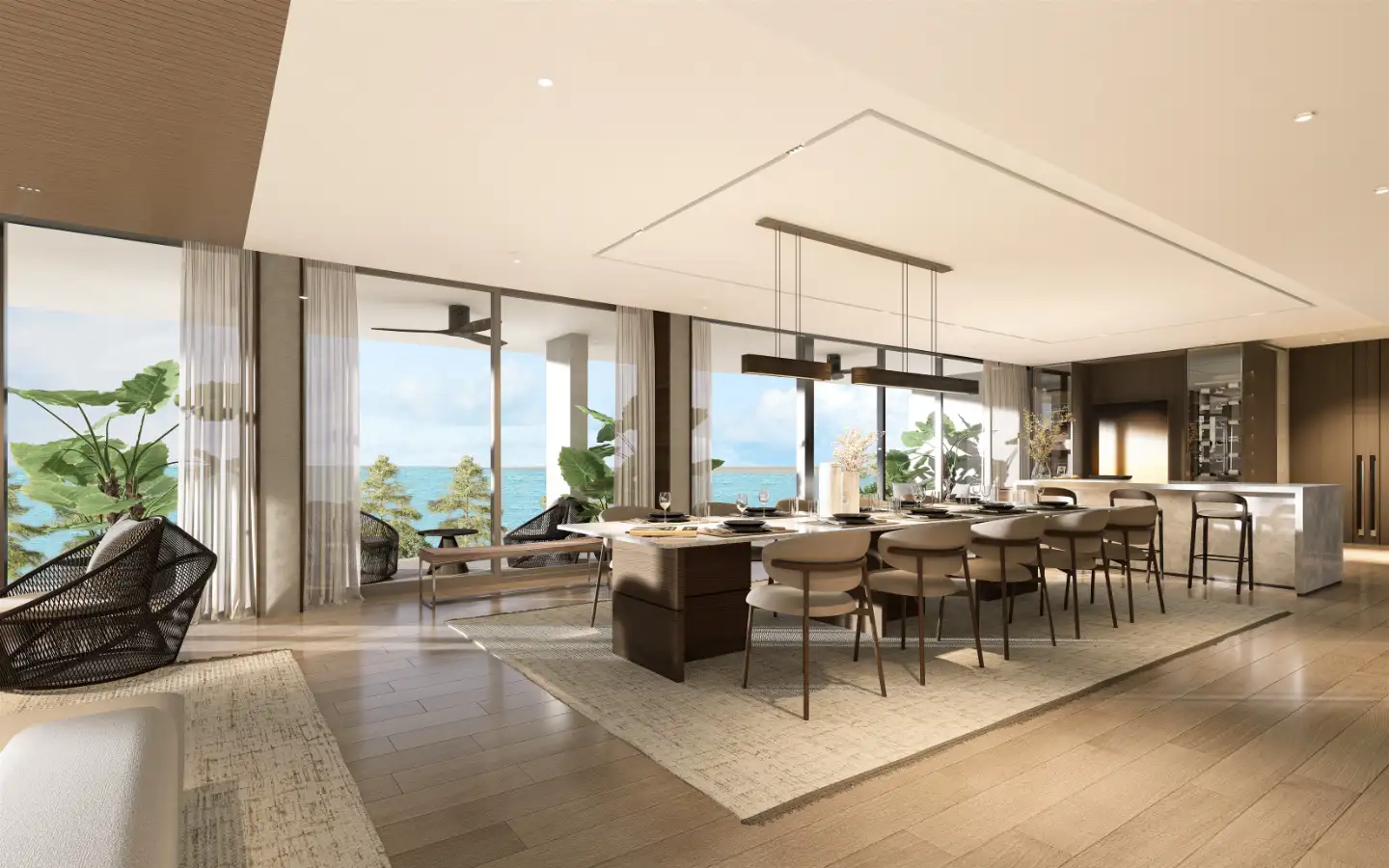 Exterior view of Luxury Beachfront 3-Bedroom Triplex in Banyan Tree Beach Residences in Layan