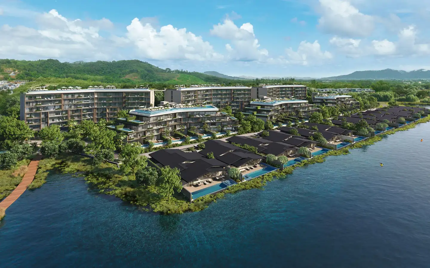 View from 4-Bedroom Laguna Lakelands Waterfront Villa for Sale
