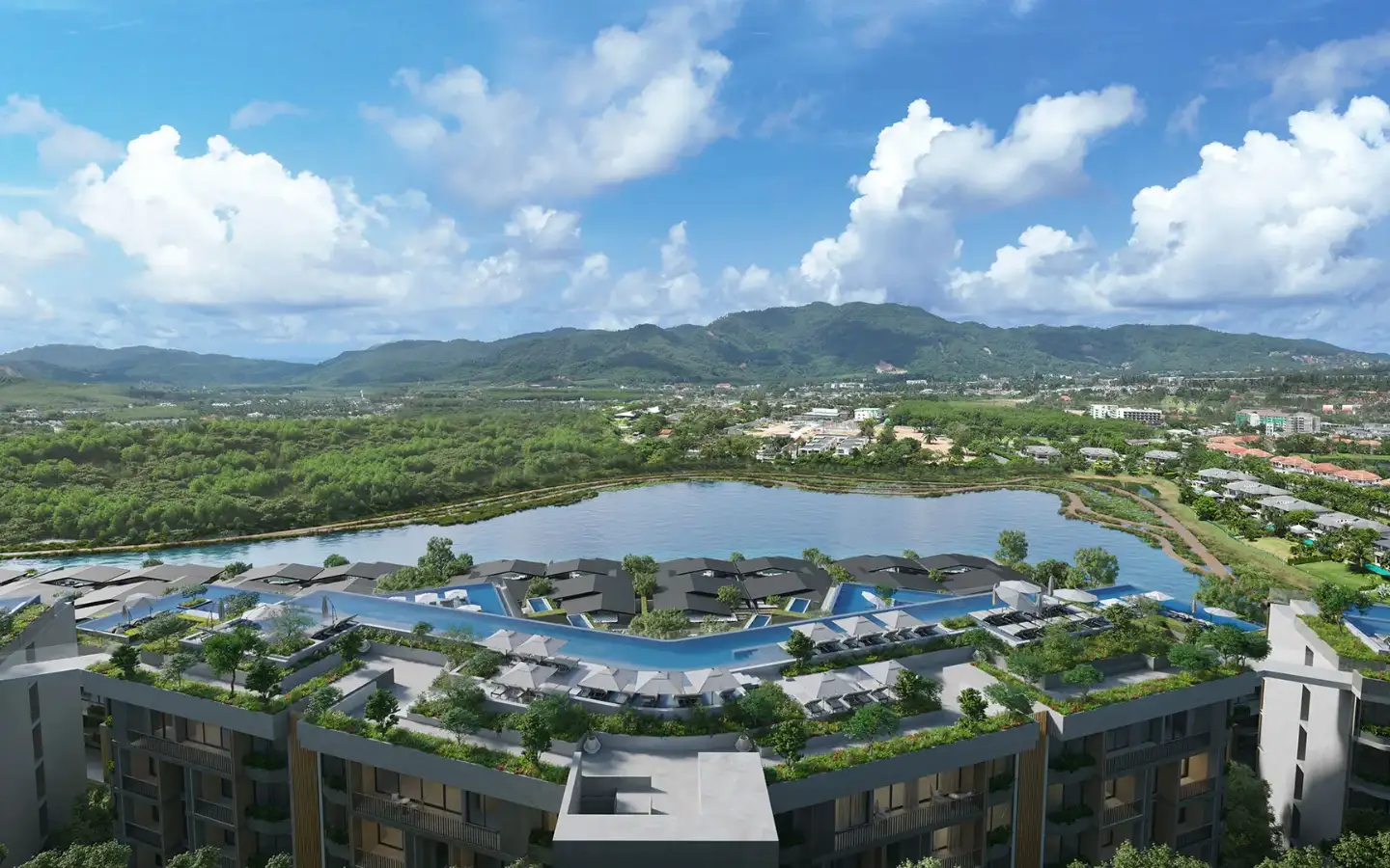 View from 4-Bedroom Laguna Lakelands Waterfront Villa for Sale