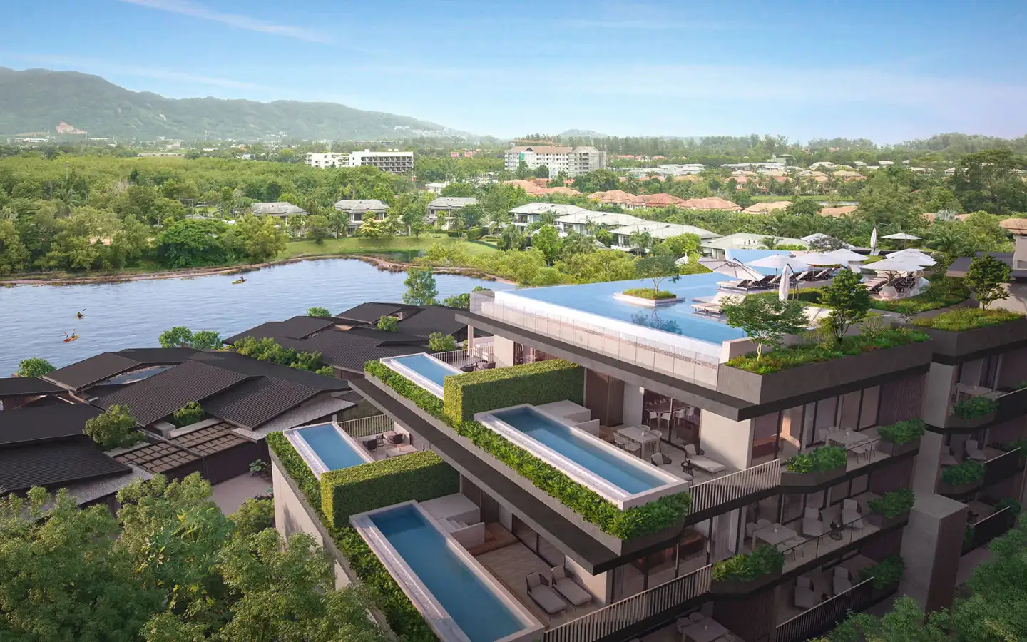 View from 4-Bedroom Laguna Lakelands Waterfront Villa for Sale