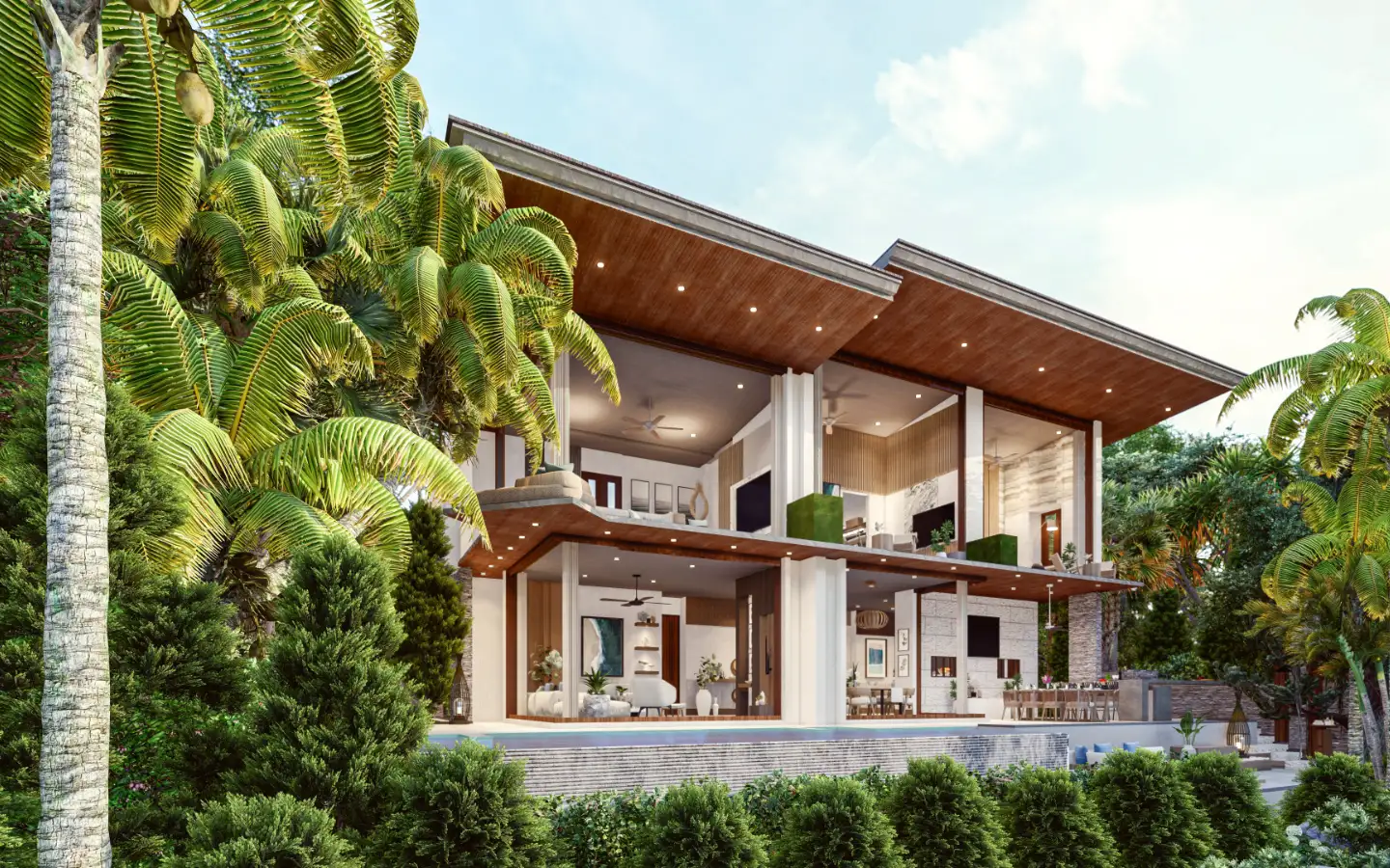 Interior view of 3 Bedroom Type A Sea View Pool Villa for Sale at Narana Villas Mai Khao