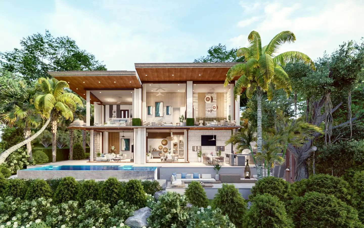 Interior view of 4 Bedroom Type B Sea View Pool Villa for Sale at Narana Villas Mai Khao