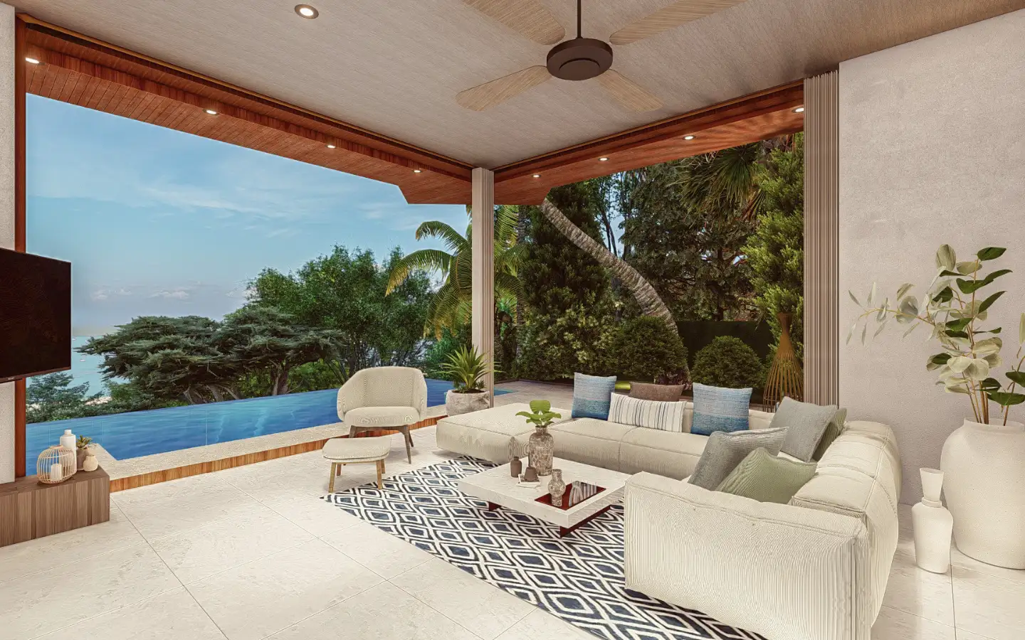 Interior view of 4 Bedroom Type B Sea View Pool Villa for Sale at Narana Villas Mai Khao