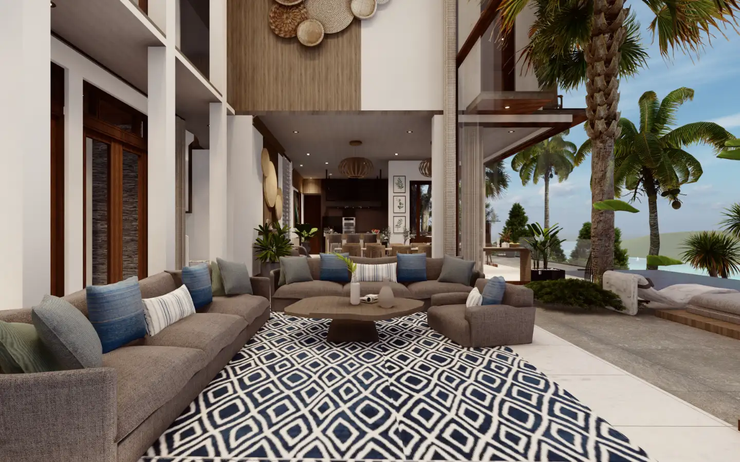 Interior view of 4 Bedroom Type C Sea View Pool Villa for Sale at Narana Villas Mai Khao
