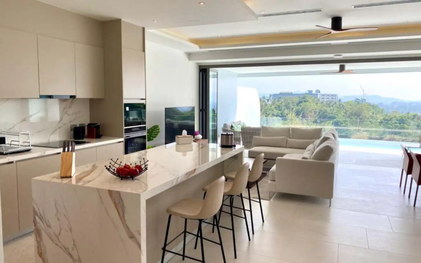 Interior view of 2 Bedroom Ocean View Private Pool Resale Condo in Andamaya Surin