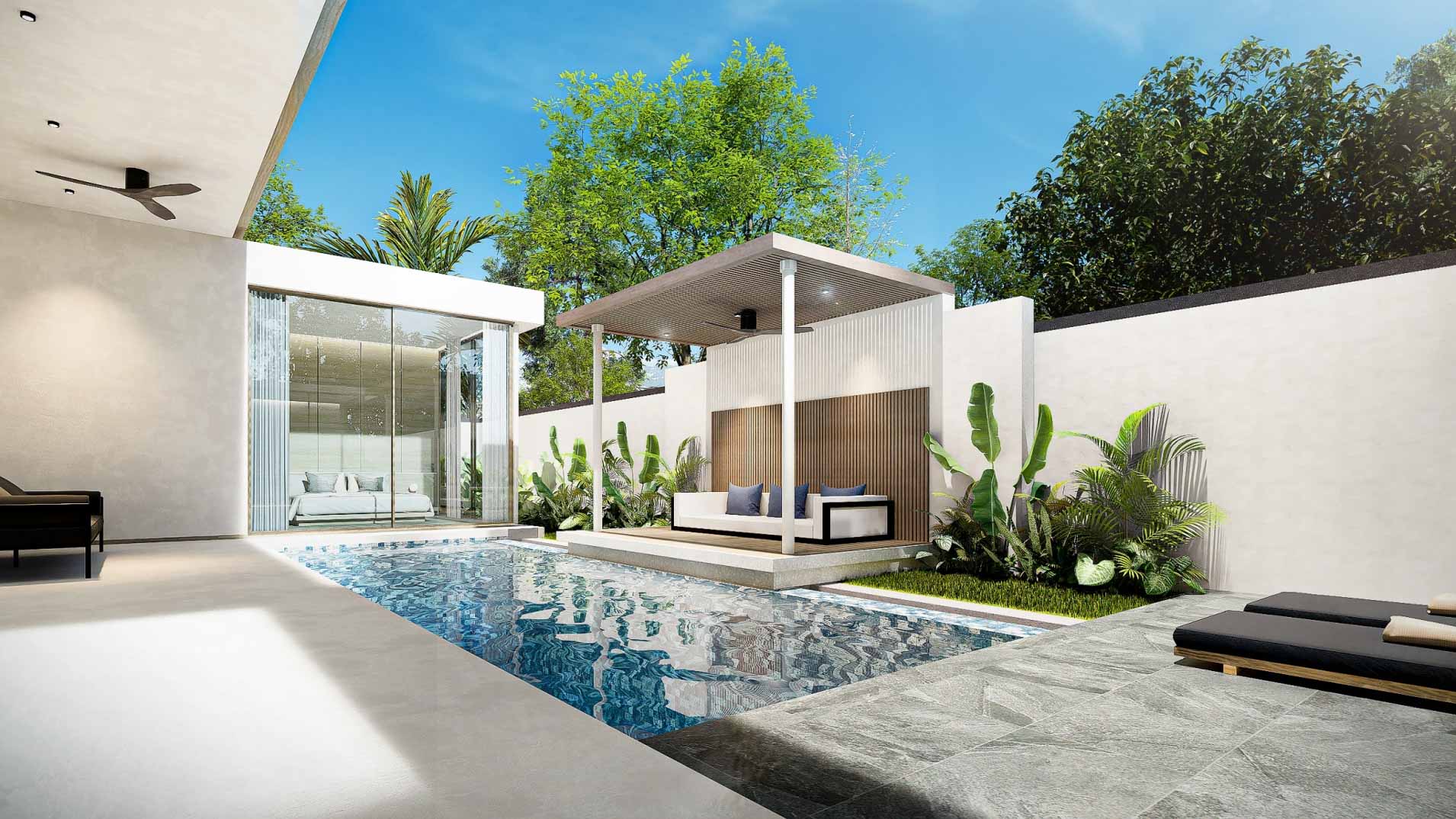 Exterior view of 3-Bedroom Pool Villa for Sale in Amrits Luxury Villas - 300m from Nai Yang Beach