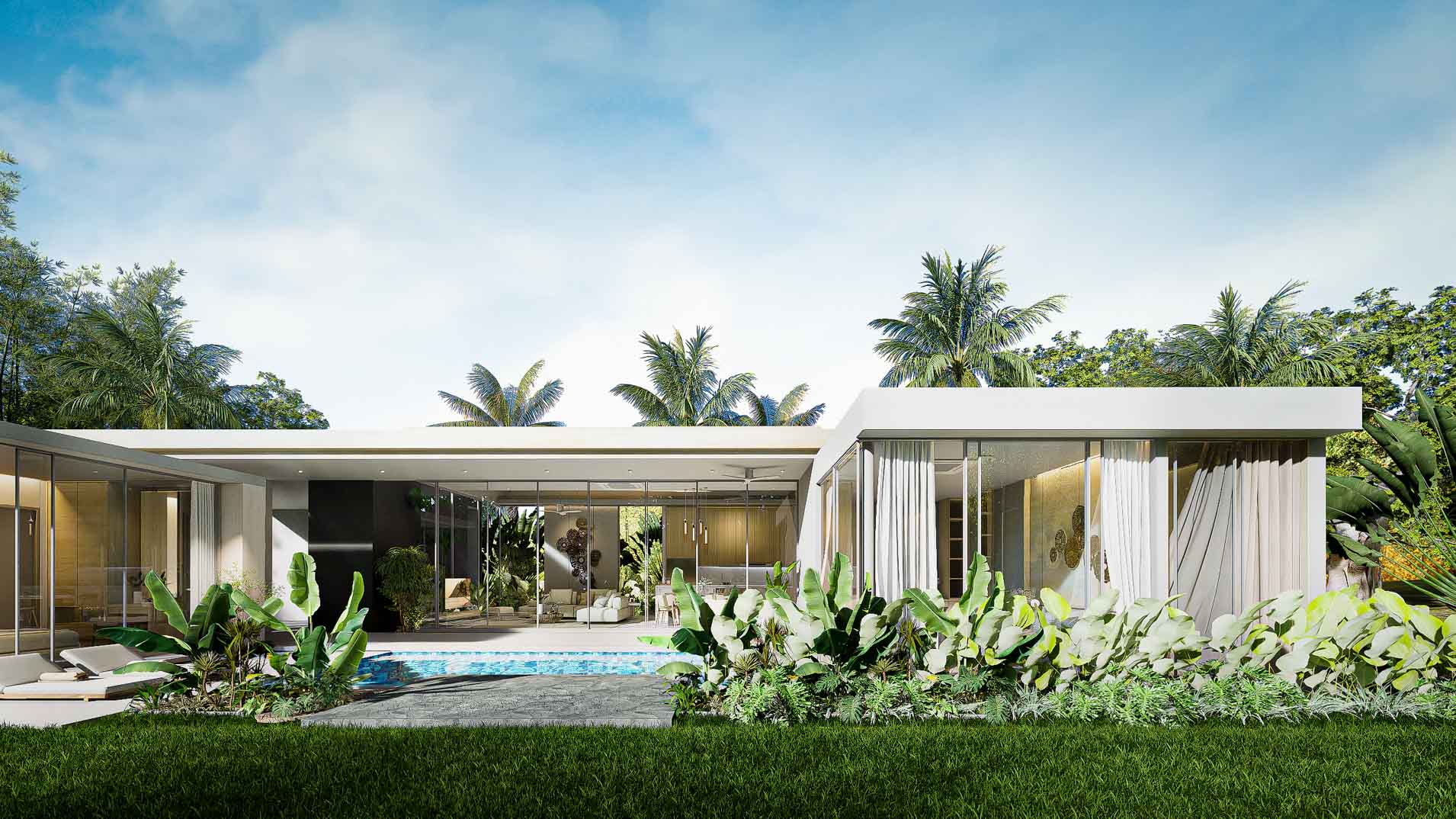 Exterior view of 3-Bedroom Pool Villa for Sale in Amrits Luxury Villas - 300m from Nai Yang Beach