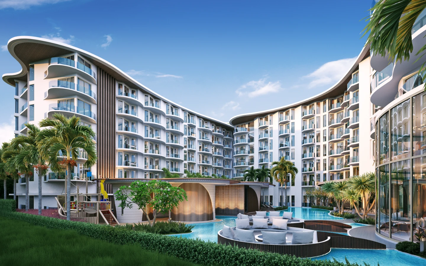 View from Sea View Studio Apartment in Aura Condominium, Chalong