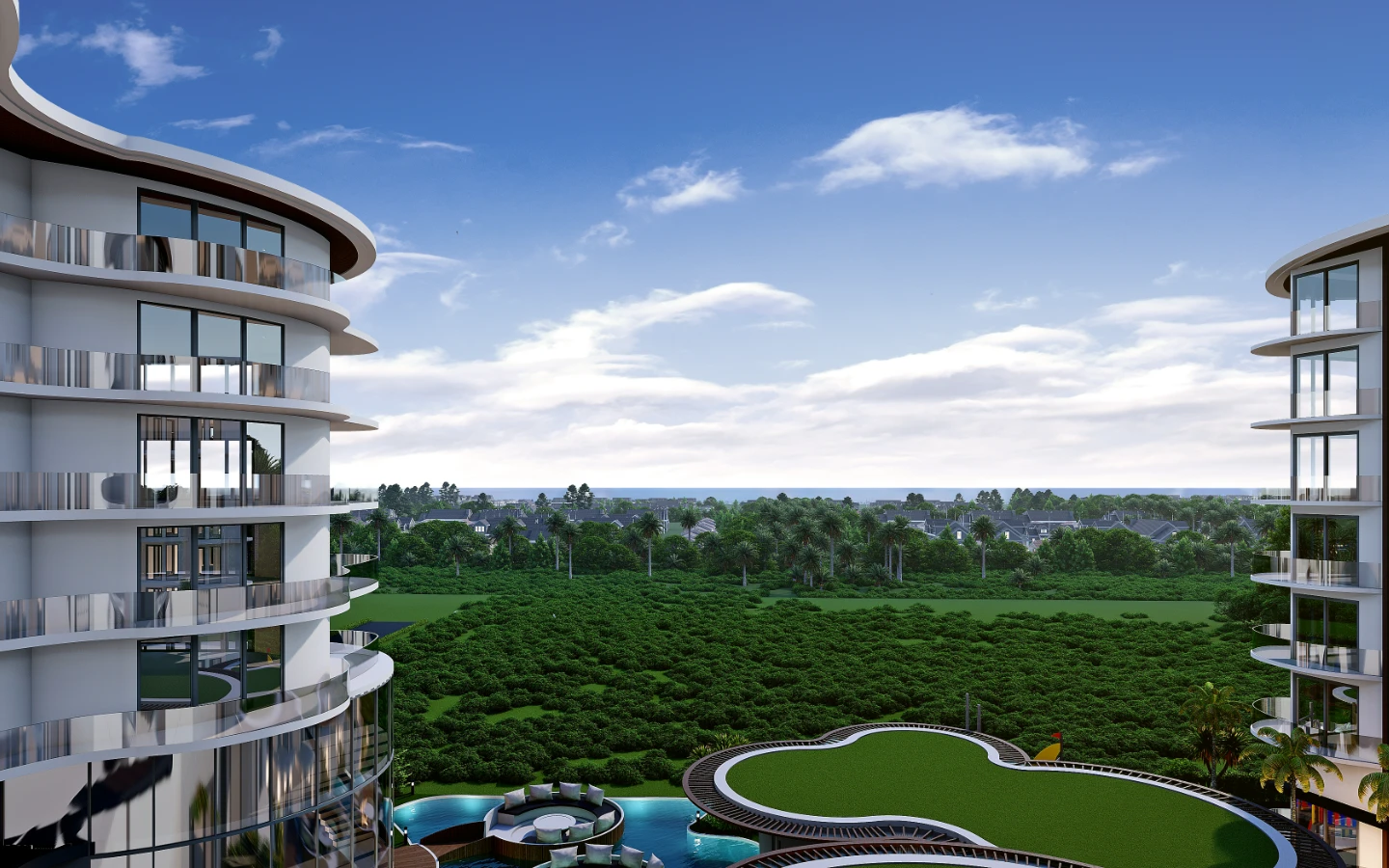 Interior view of One-Bedroom Sea View Apartment in Aura Condominium, Chalong