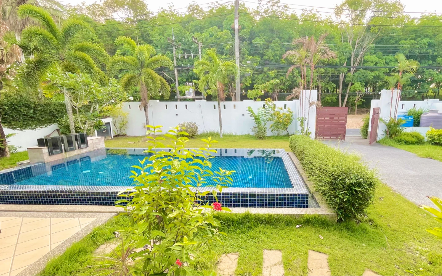 Exterior view of Swedish Lifestyle Inspired Pool Villa in Layan for Sale