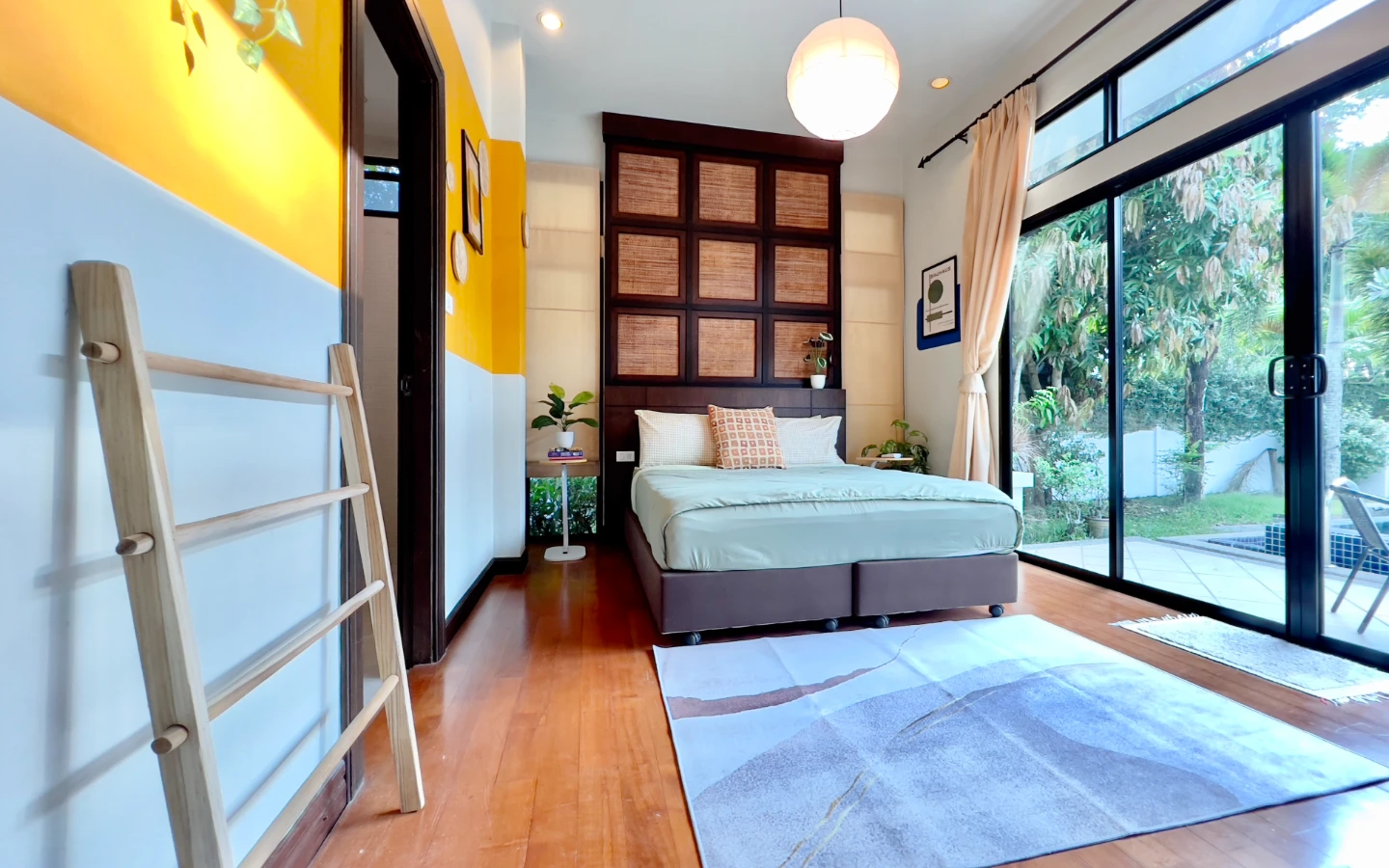 Exterior view of Swedish Lifestyle Inspired Pool Villa in Layan for Sale