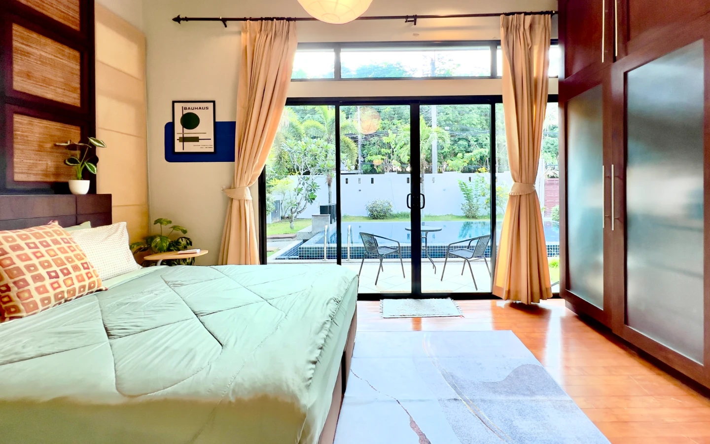 Exterior view of Swedish Lifestyle Inspired Pool Villa in Layan for Sale
