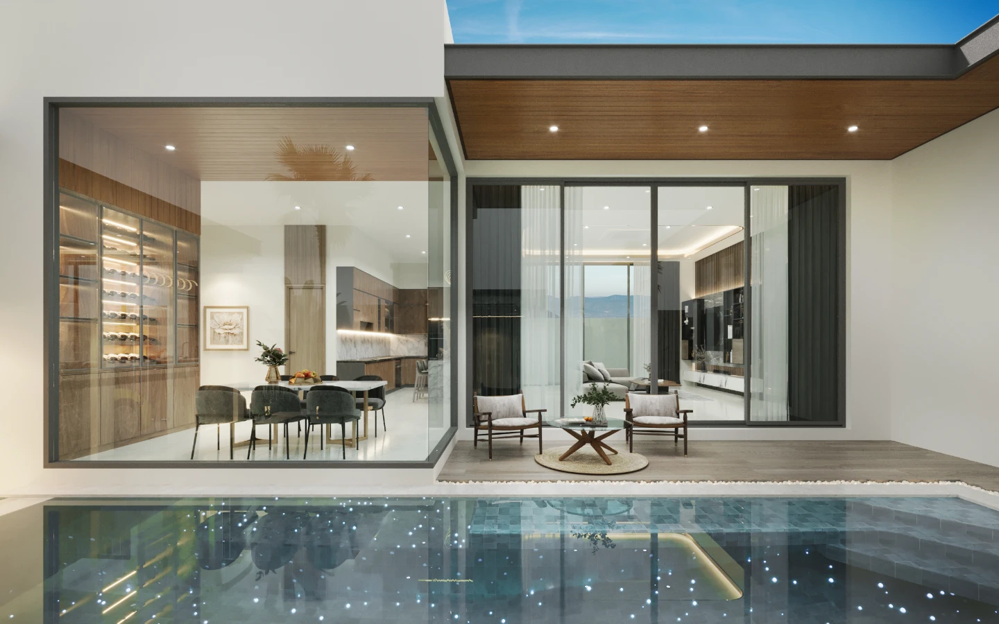 Interior view of 3 Bedroom Pool Villa in Orienna Azure Villas, Naiyang