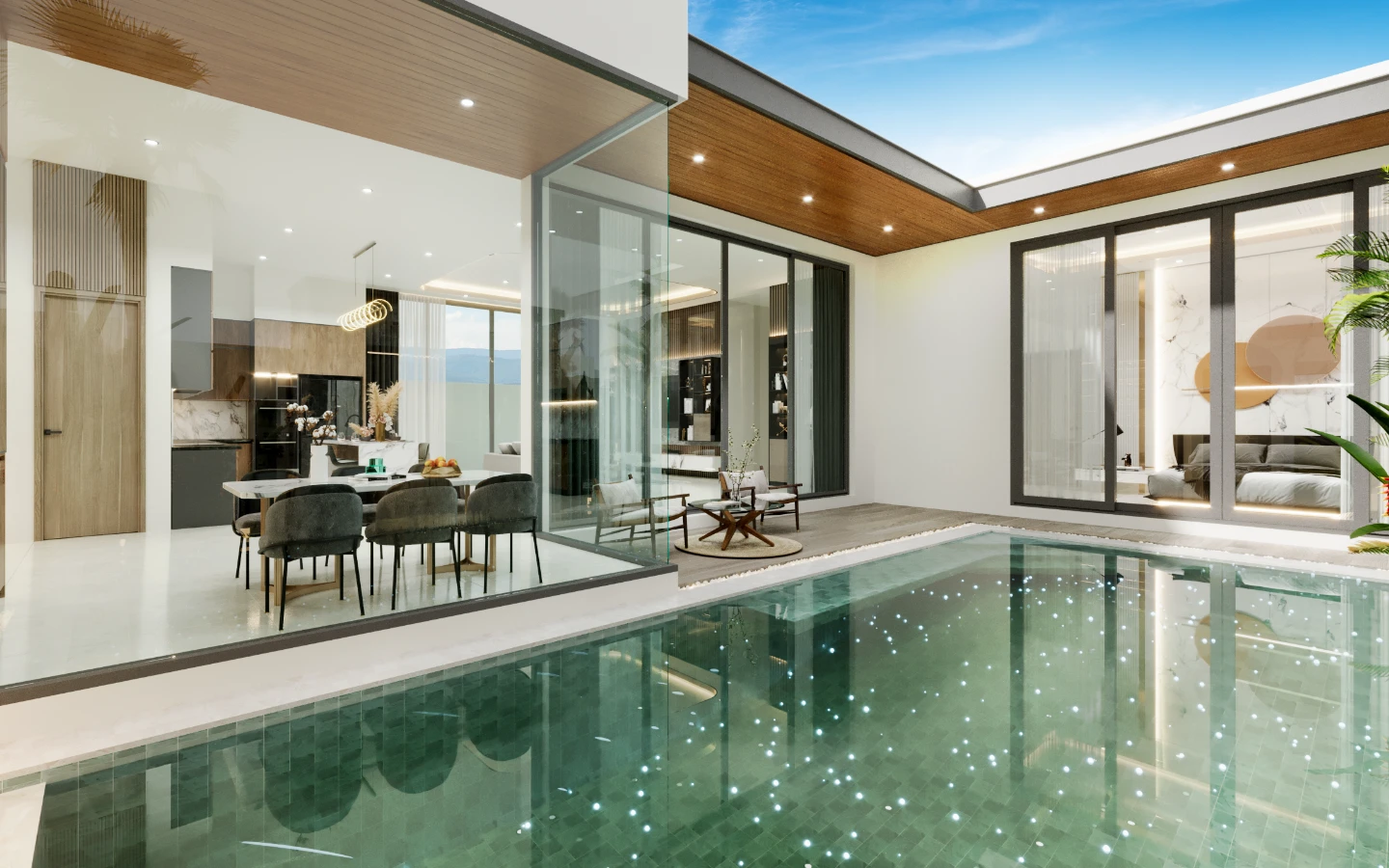 Interior view of 3 Bedroom Pool Villa in Orienna Azure Villas, Naiyang