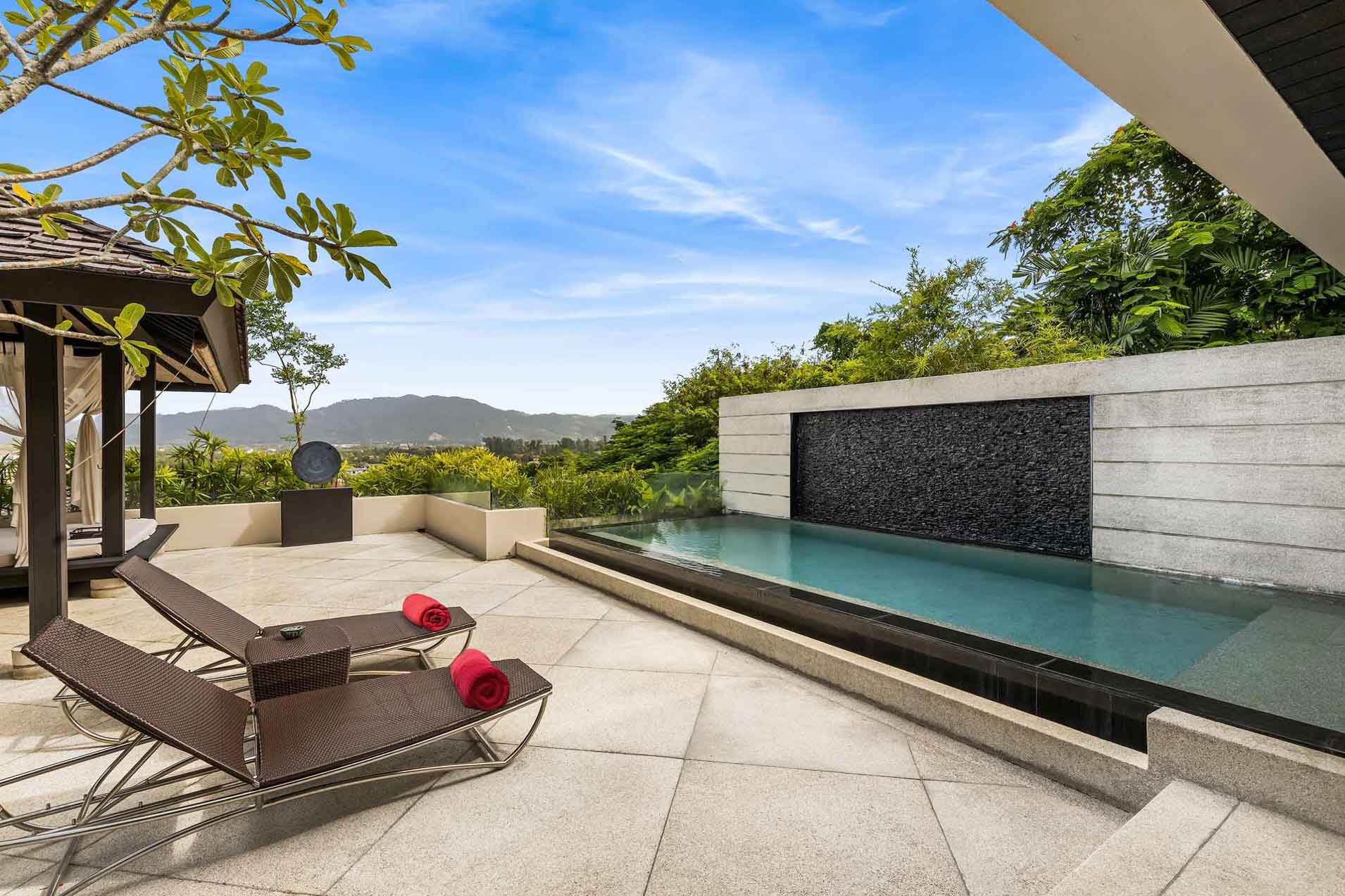 View from 2 Bed Pool Layan Valley & Mountain View Penthouse - Private Spa/Steam Room - In 5-star Resort