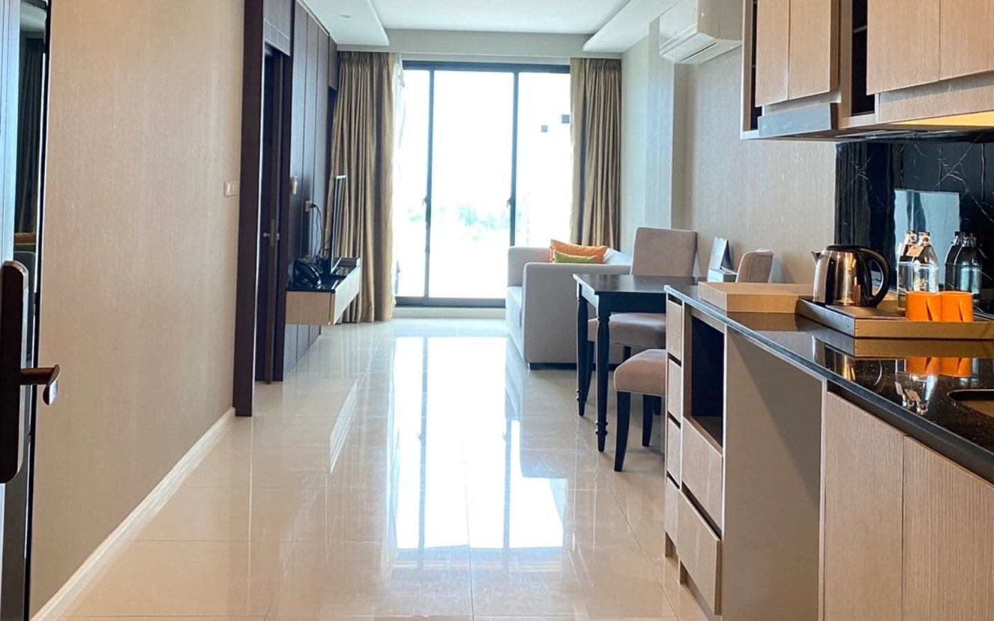 Interior view of Large 1-Bedroom Sea View Condo for Sale at Panora Mida Grande Surin - D502