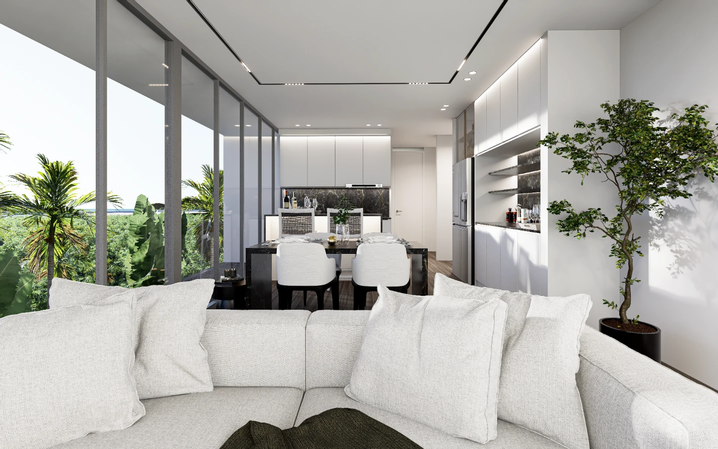 Interior view of Large 1 Bedroom Sea View Condo for Sale in Enigma Residences, Rawai