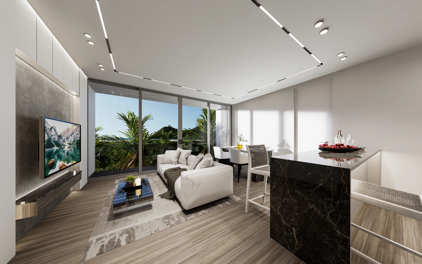Interior view of Large 1 Bedroom Sea View Condo for Sale in Enigma Residences, Rawai