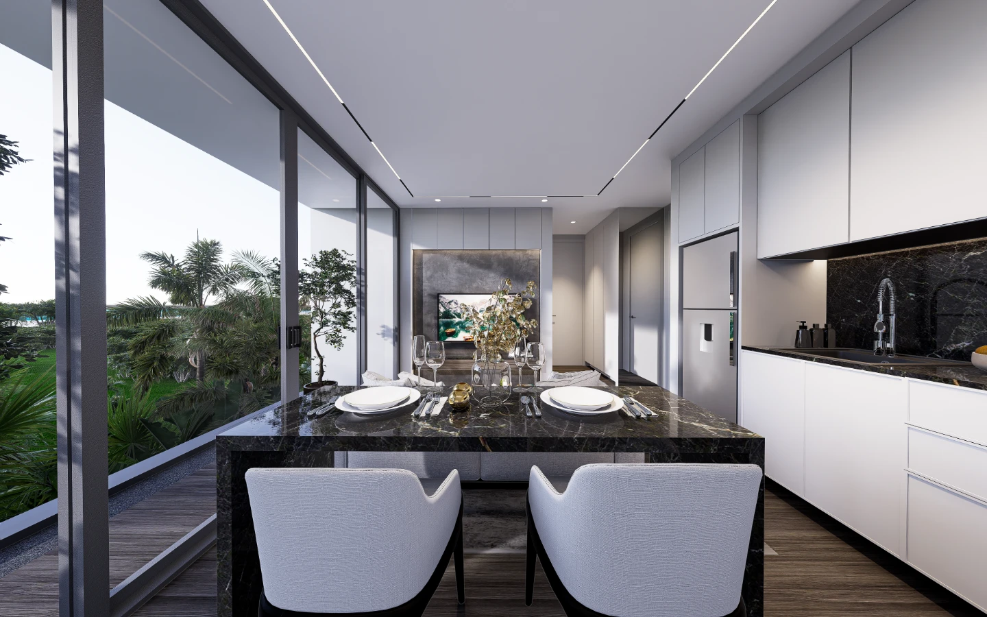 Interior view of Large 1 Bedroom Sea View Condo for Sale in Enigma Residences, Rawai