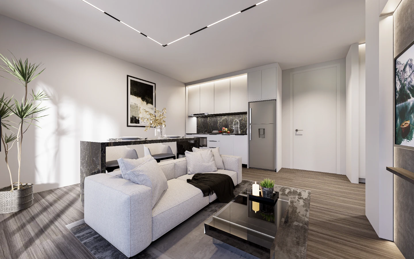 Interior view of Large 1 Bedroom Sea View Condo for Sale in Enigma Residences, Rawai