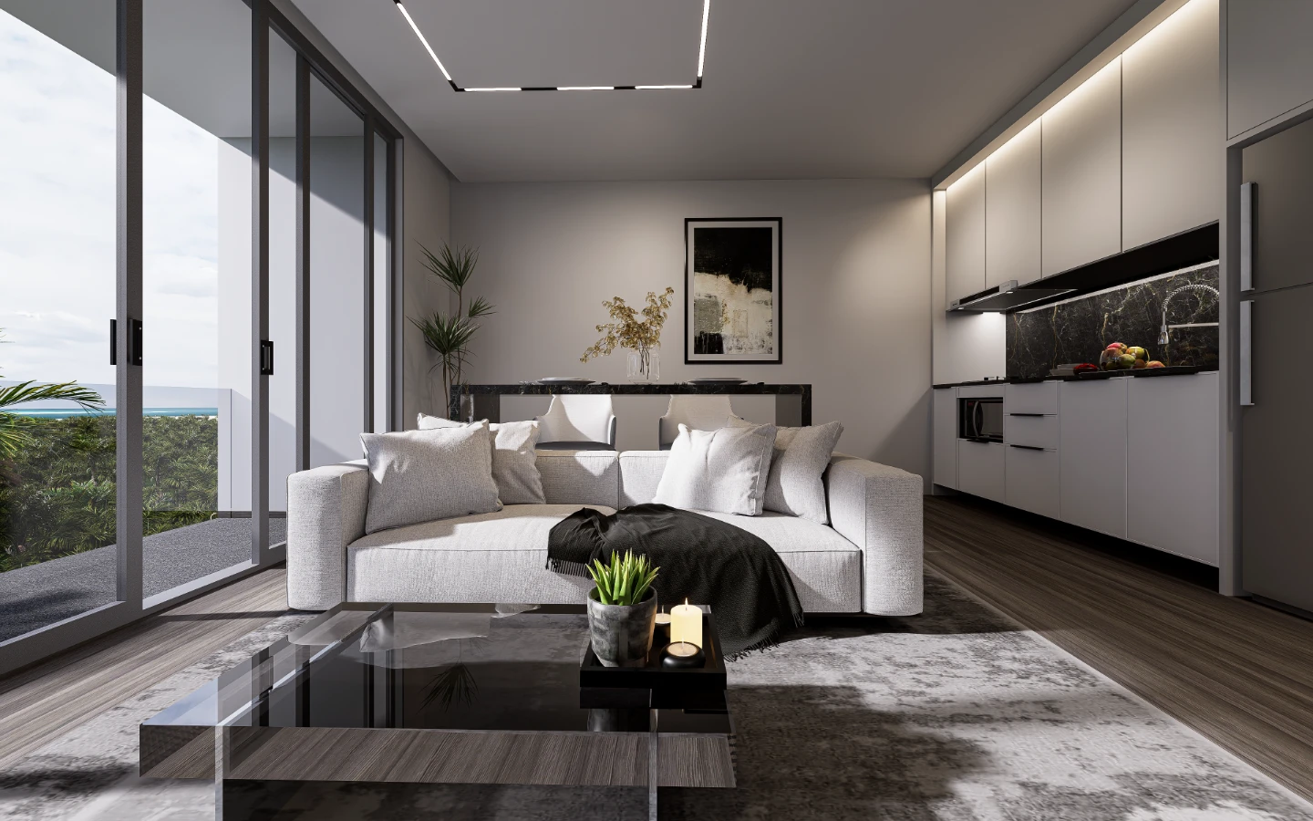 Interior view of Large 1 Bedroom Sea View Condo for Sale in Enigma Residences, Rawai