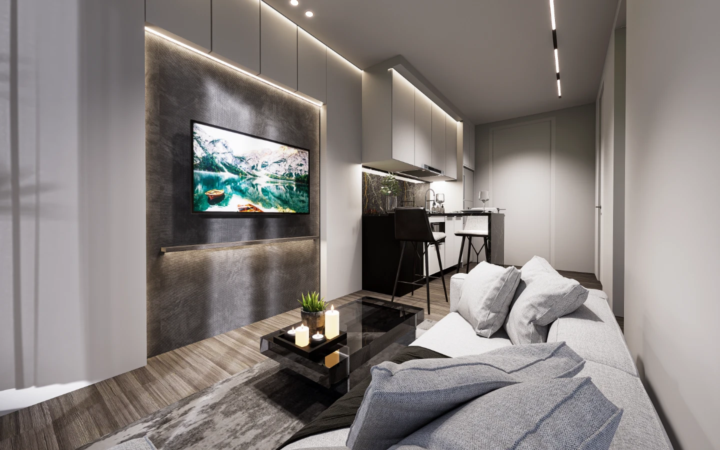 Interior view of Large 1 Bedroom Sea View Condo for Sale in Enigma Residences, Rawai