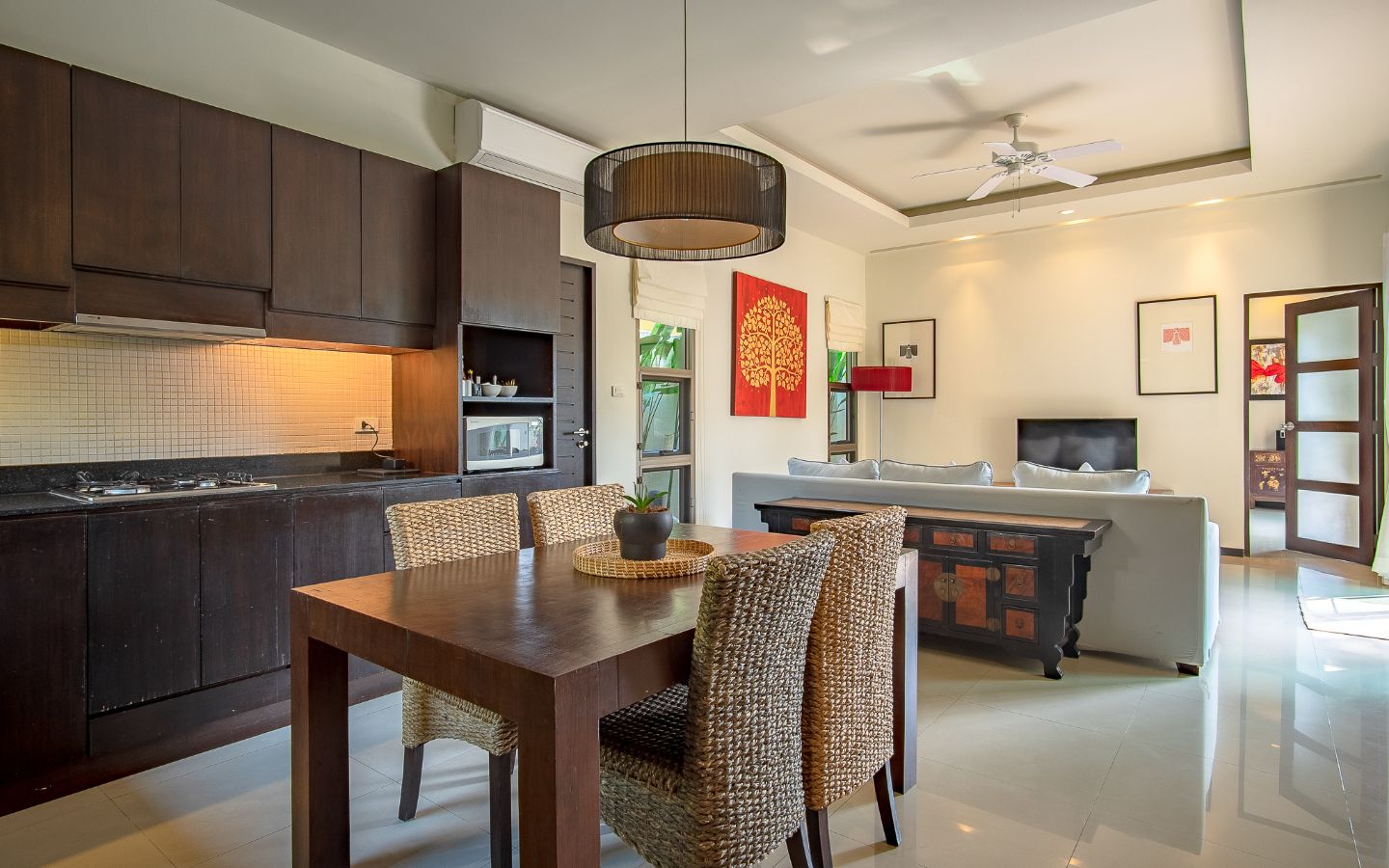Interior view of 2 Bedroom Ready to Move in Pool Villa for Sale in Naiharn Beach