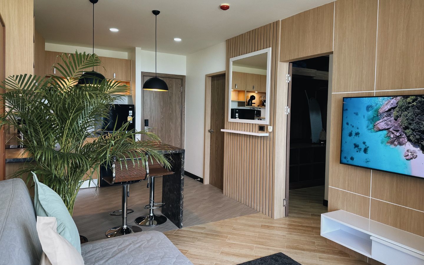 Interior view of 2 Bedroom Forest View Resale Condo at Calypso Garden Residences, Rawai