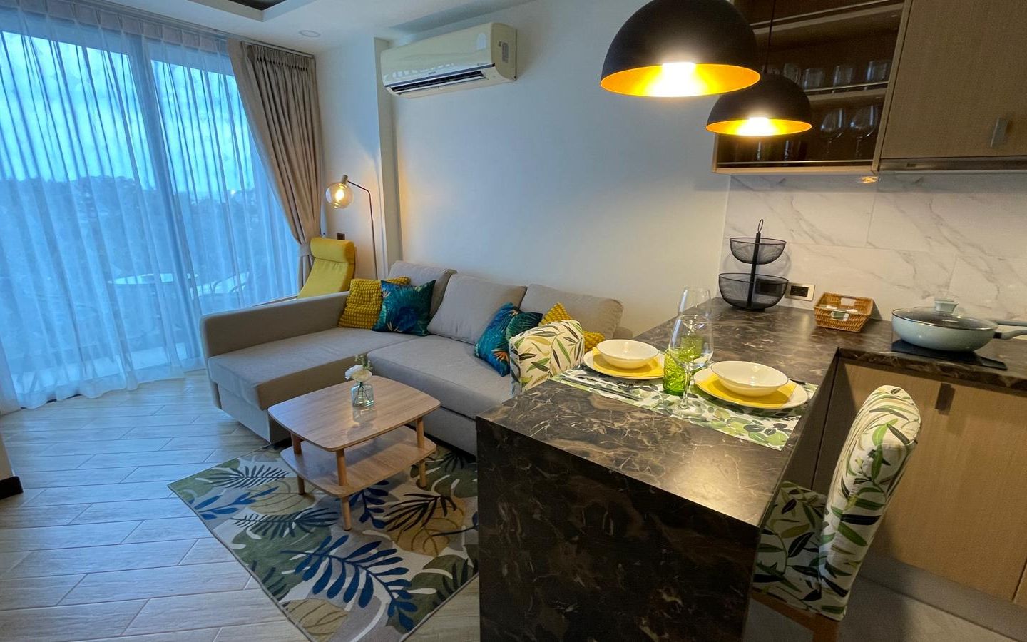 Interior view of 2 Bedroom Forest View Resale Condo at Calypso Garden Residences, Rawai