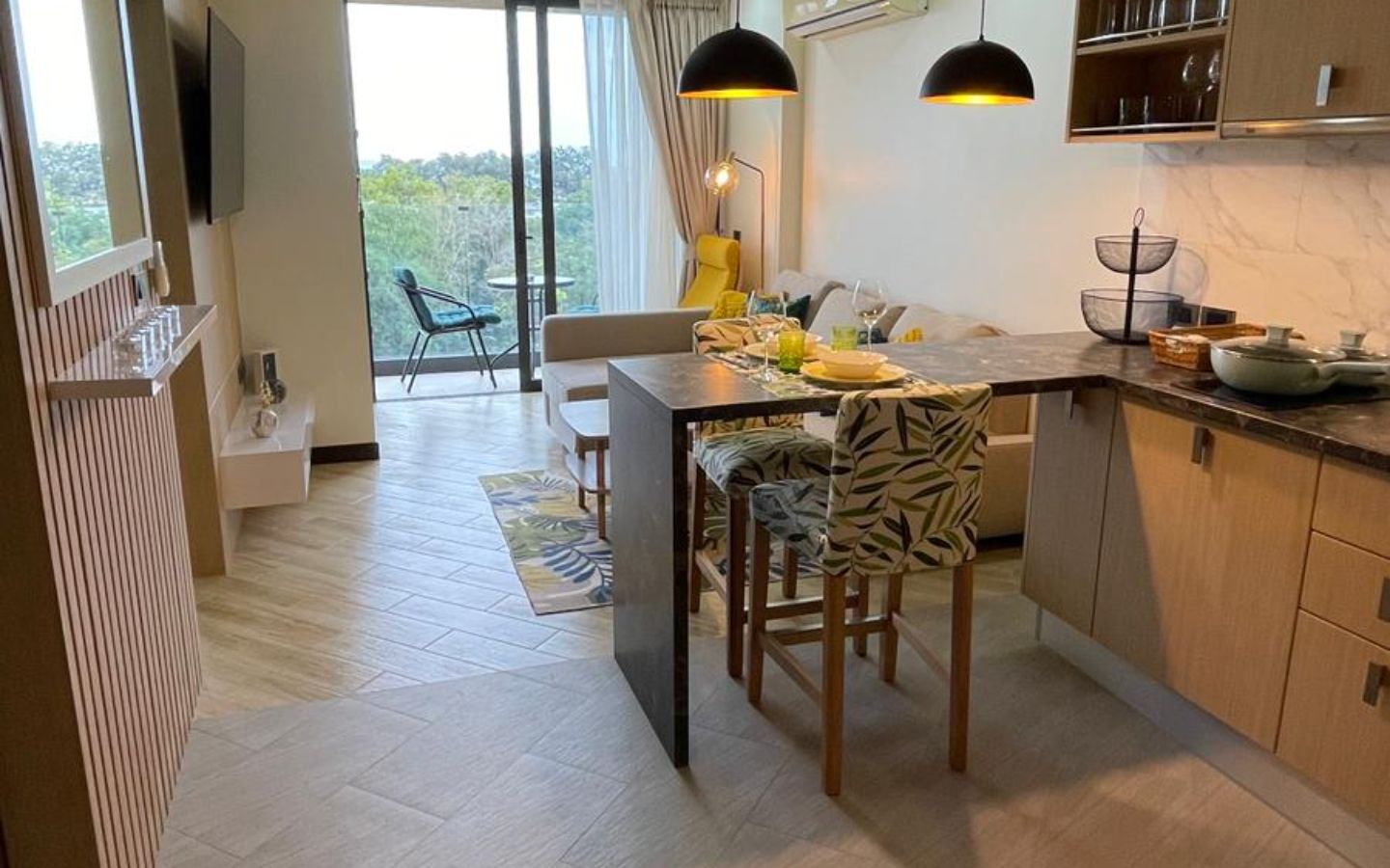 Interior view of 2 Bedroom Forest View Resale Condo at Calypso Garden Residences, Rawai