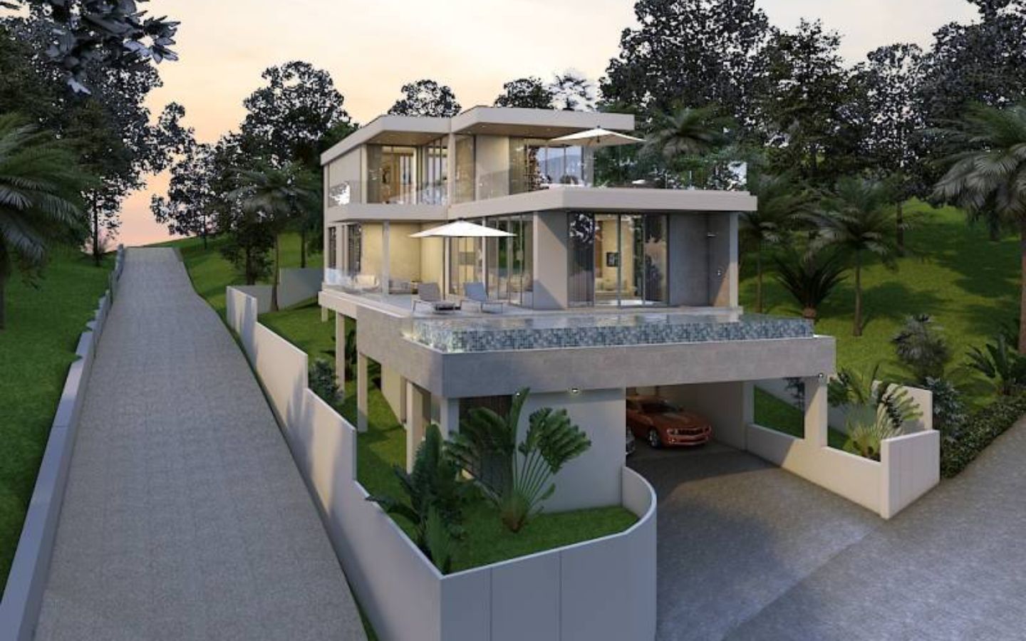 Interior view of 5 Bedroom Alisha Seaview Private Pool Villa for Sale in Koh Keaw