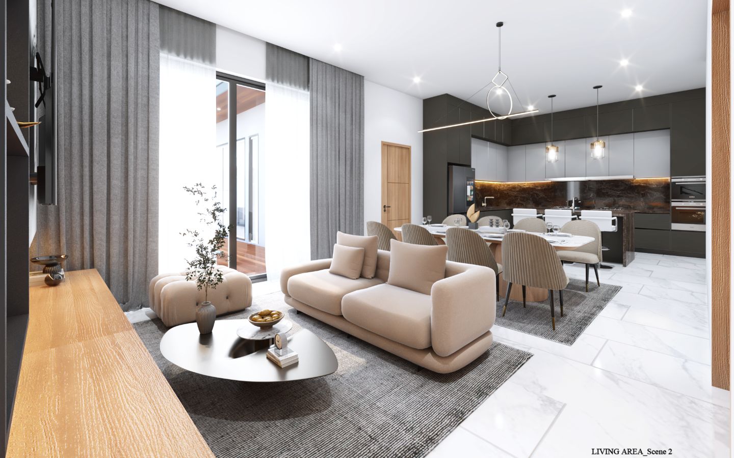 Interior view of 3 Bedrooms Fully Customizable Alisha Green Hill Pool Villa