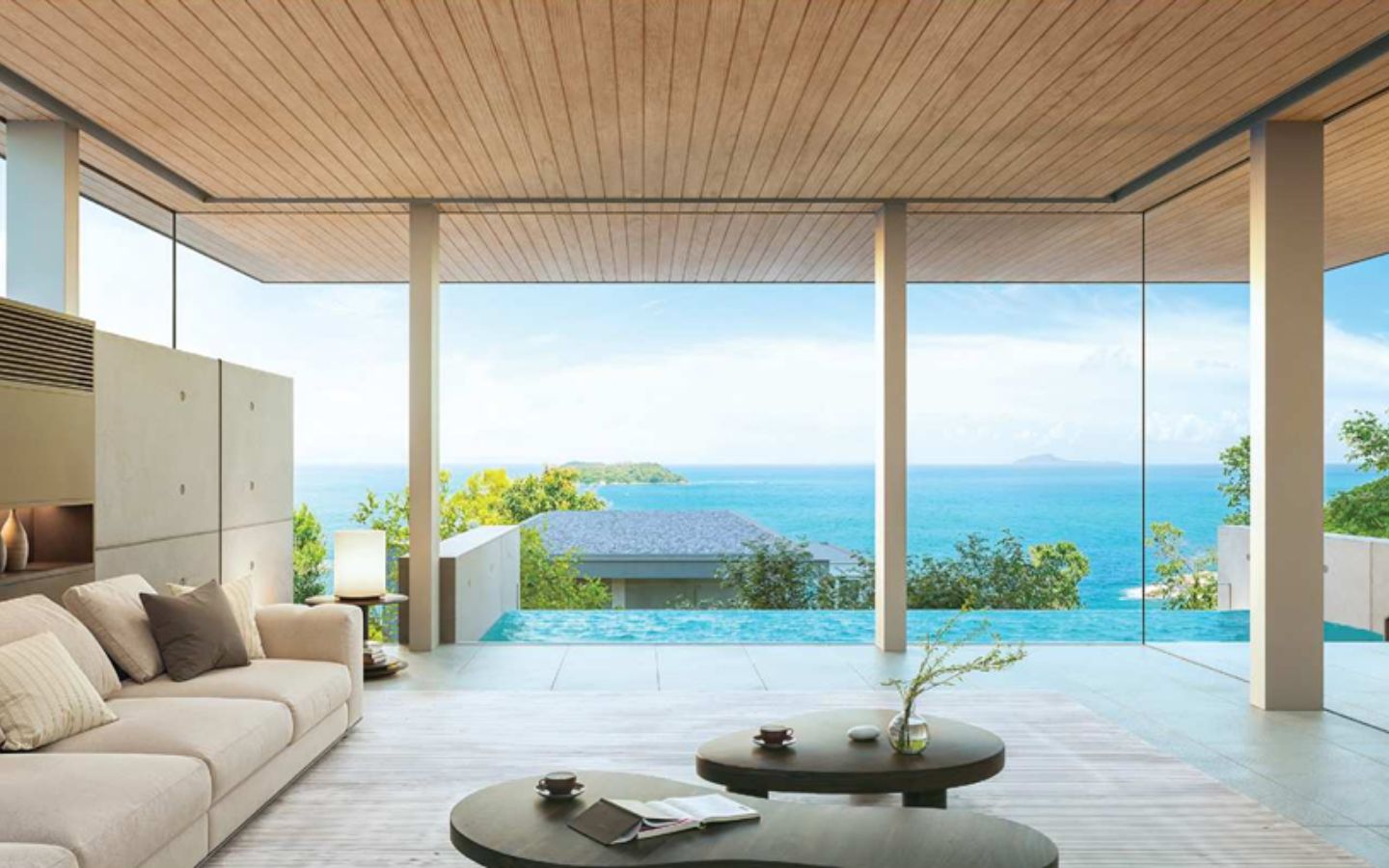 Interior view of Absolute Beachfront 4 Bedroom Luxury Villa Sea Theatre - Emerald