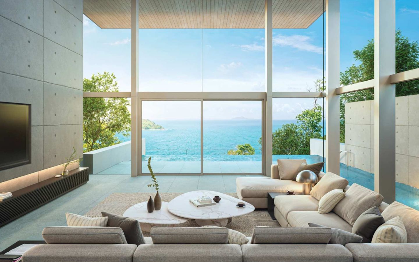 Interior view of Absolute Beachfront 4 Bedroom Luxury Villa Sea Theatre - Emerald