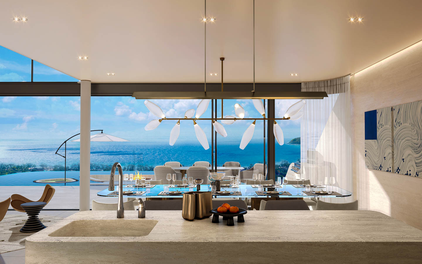 Interior view of Luxurious Ocean View 4 Bedroom Aurora Villas for Sale in Kata Beach