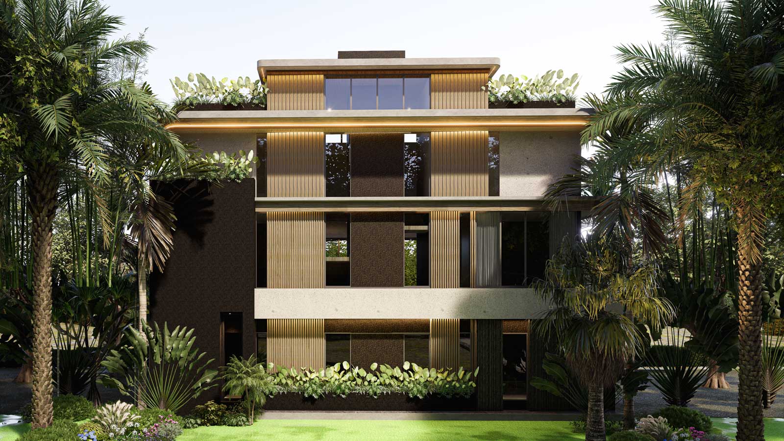 Exterior view of 4-Bedroom Panoramic Sea View Villa on Koh Siray Island, Phuket - Primex Type A