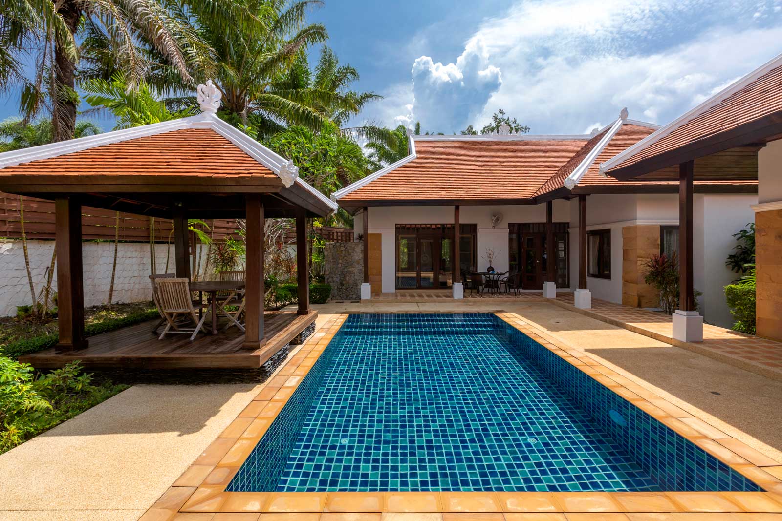 Exterior view of 4-Bedroom Sujika Gardens Pool Villa for Sale in Cherngtalay - Recently Renovated - Excellent Condition