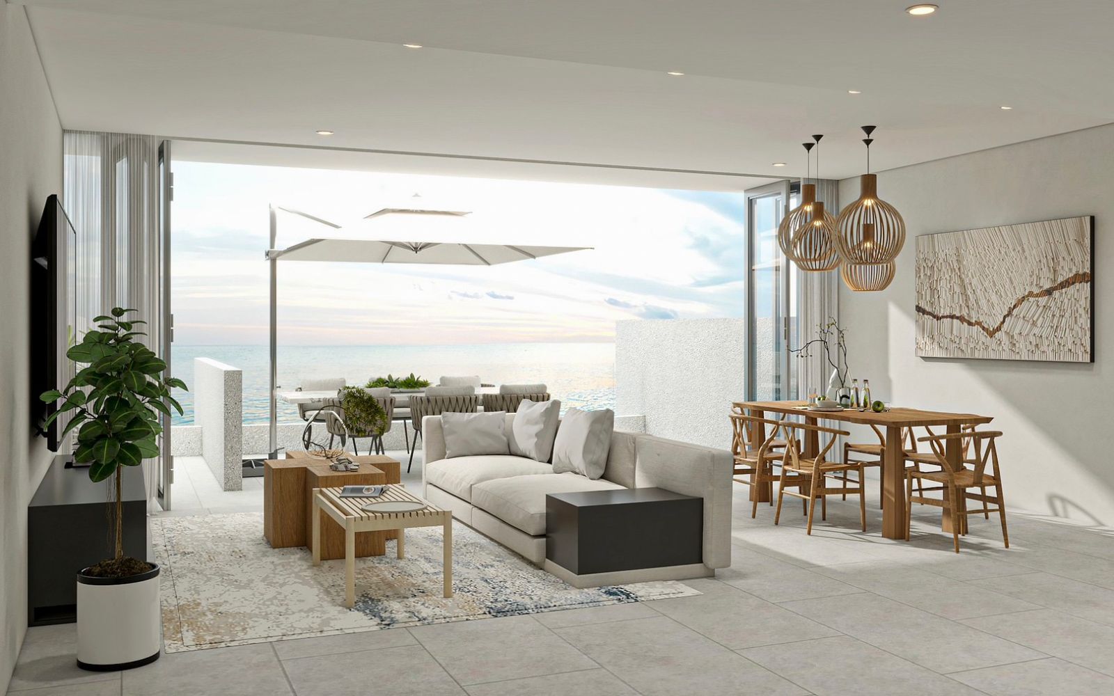Interior view of 2 Bedroom Sea View Apartment for Sale at Bluepoint Condo, Patong - Unit 103