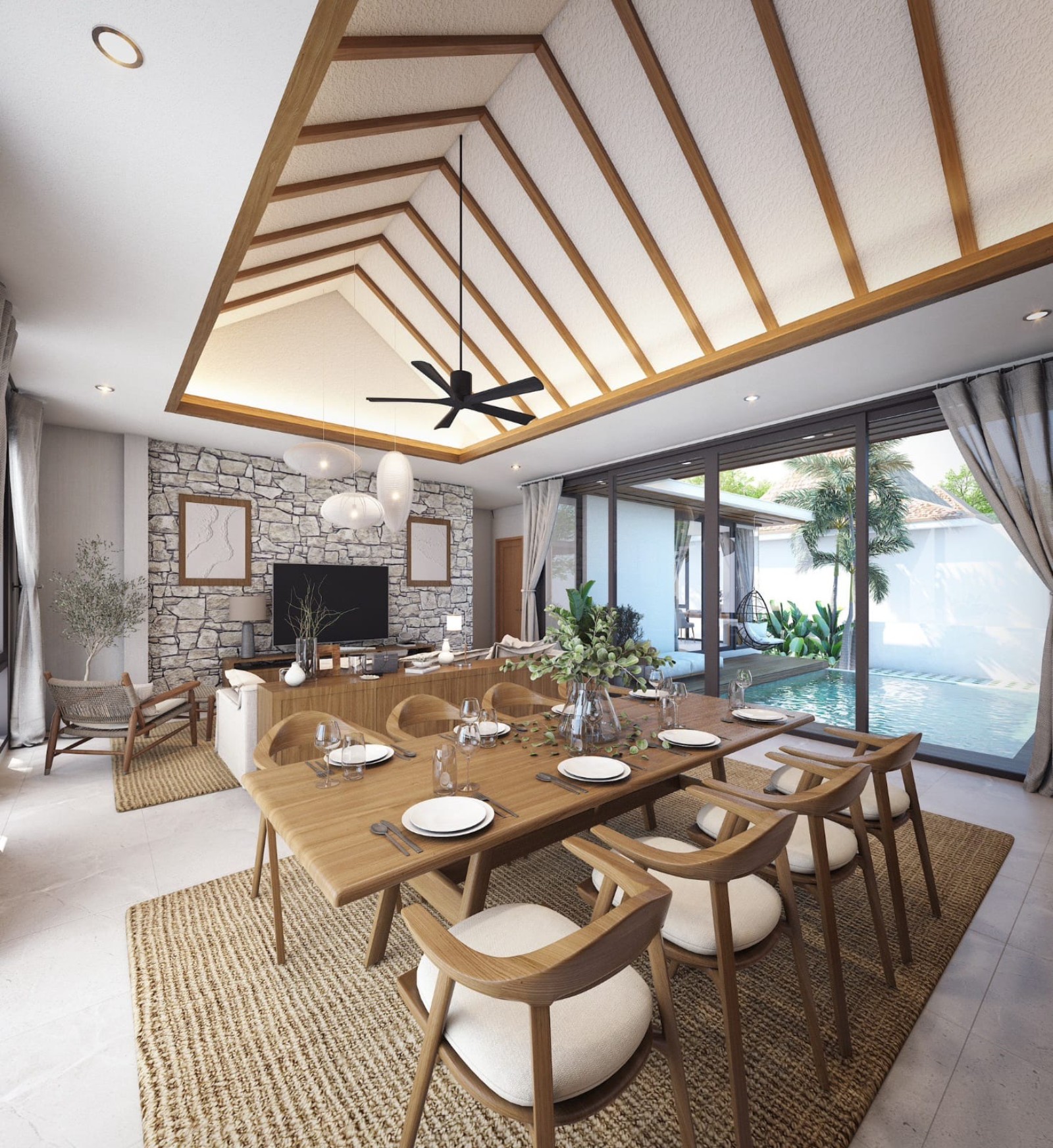 Interior view of 3 Bedroom Pool Villa for Sale at Verdi Villas in Thalang - Medina
