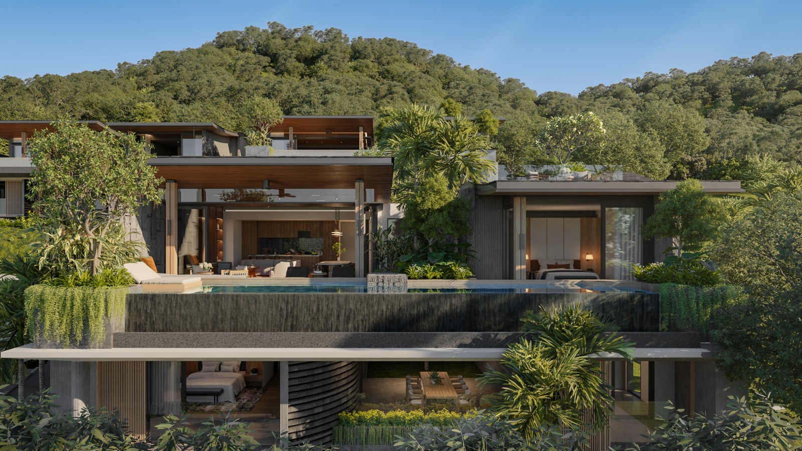 Interior view of 3 Bedroom Ocean View Pool Villas at Pavara Vhana, Layan Beach - Type C