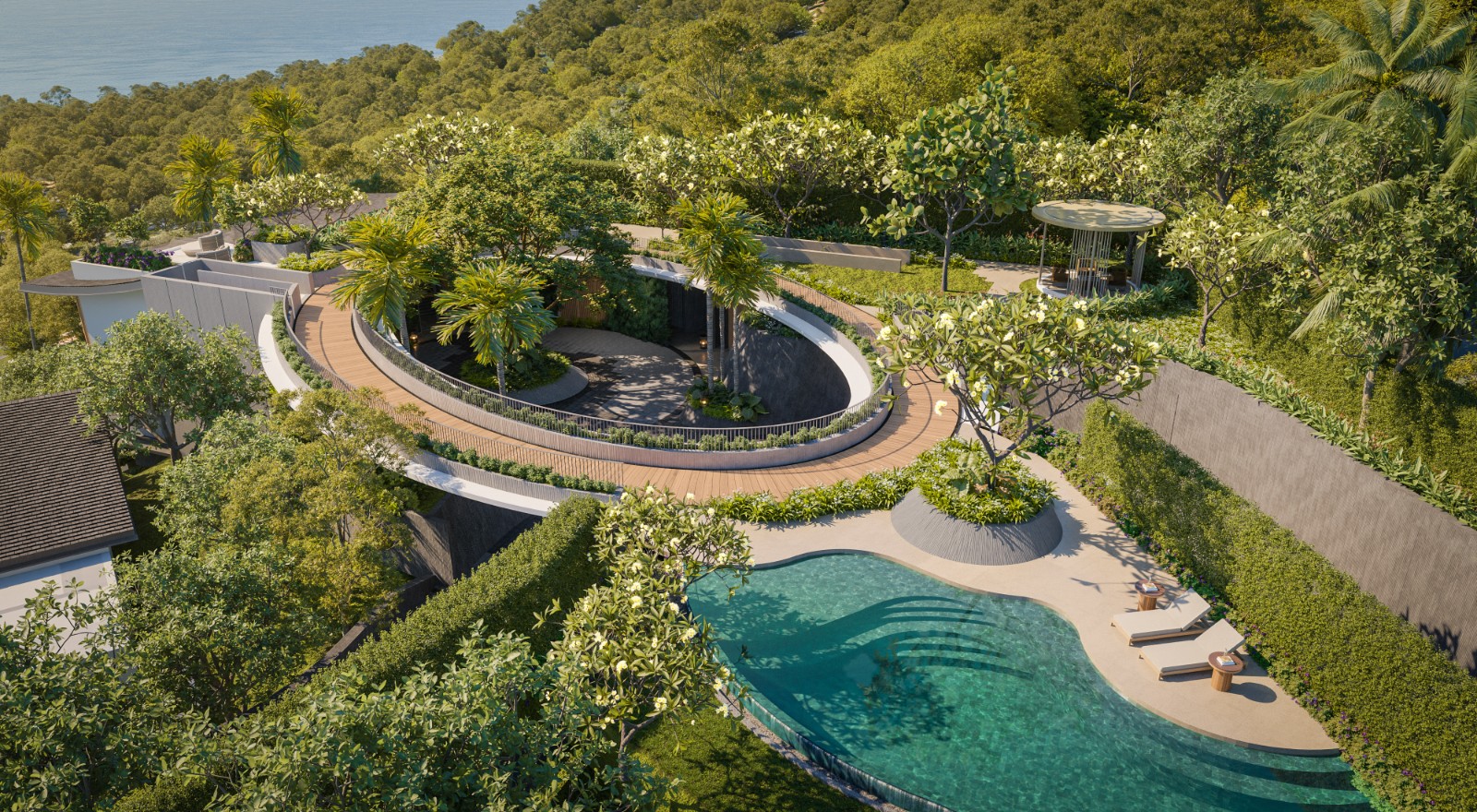 Interior view of 4 Bedroom Ocean View Luxury Villas at Pavara Vhana, Layan Beach - Type B