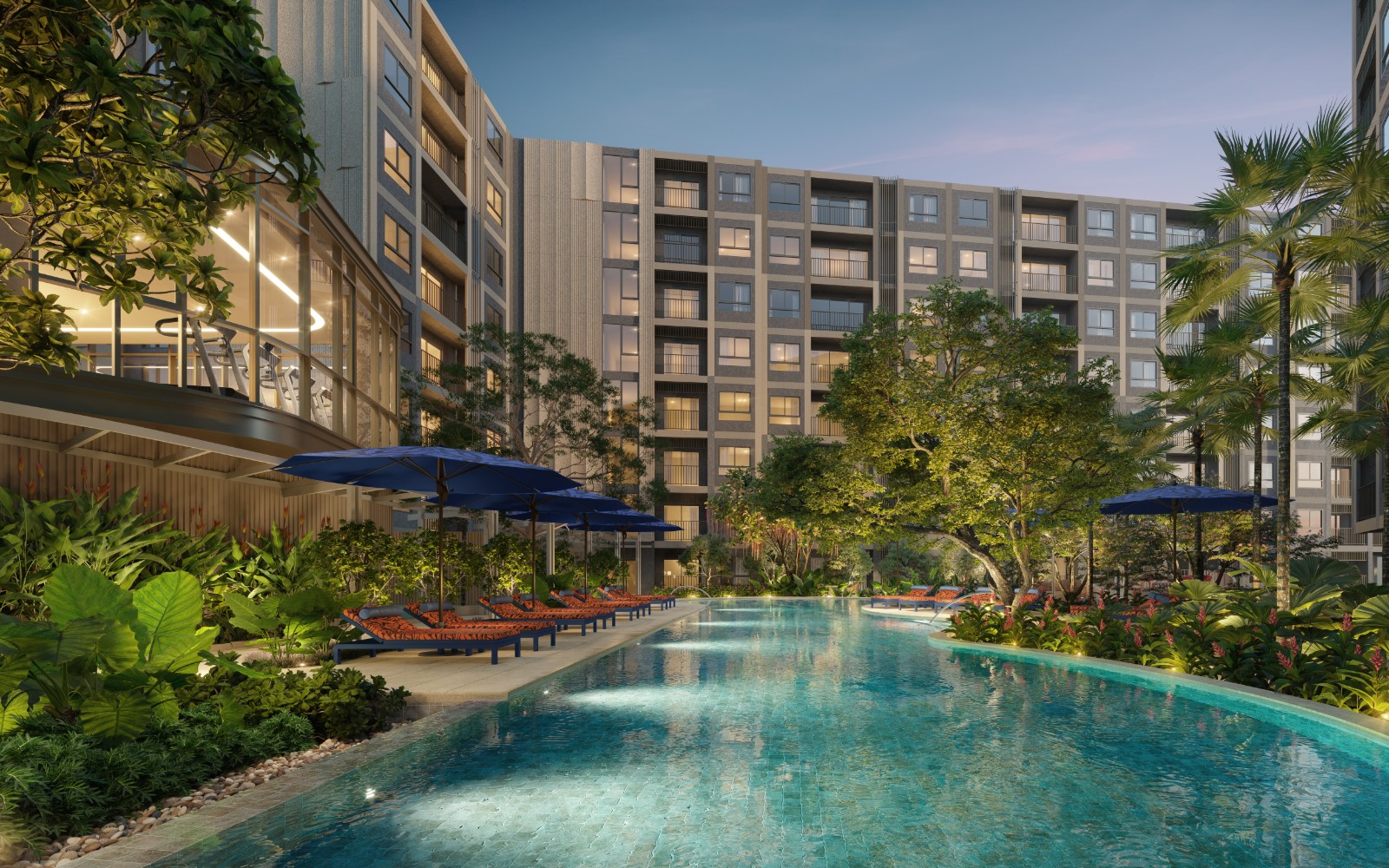 Interior view of Pet Friendly 1 Bedroom Apartment for Sale at The Base Cherngtalay